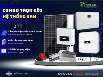 COMBO ĐIỆN MẶT TRỜI HOÀ LƯỚI BÁM TẢI 3kWP