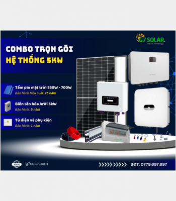 COMBO ĐIỆN MẶT TRỜI HOÀ LƯỚI BÁM TẢI 5 kWP