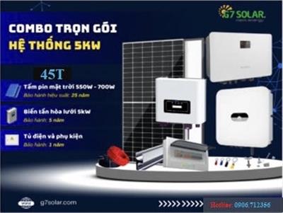 COMBO ĐIỆN MẶT TRỜI HOÀ LƯỚI BÁM TẢI 5kWP