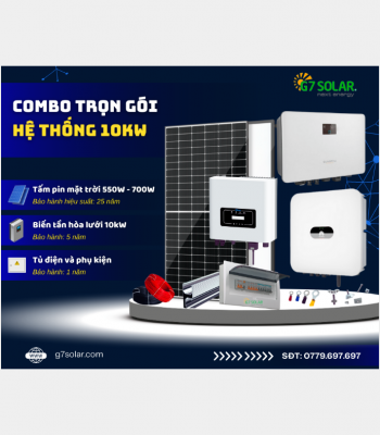 COMBO ĐIỆN MẶT TRỜI HOÀ LƯỚI BÁM TẢI 10kWP